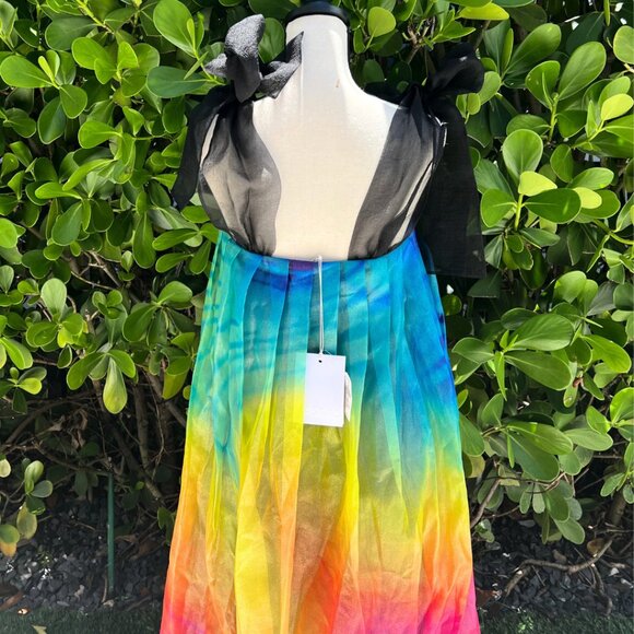 PASKAL Printed Rainbow Bubble Dress Gown Bow Straps S Pride - Picture 9 of 16